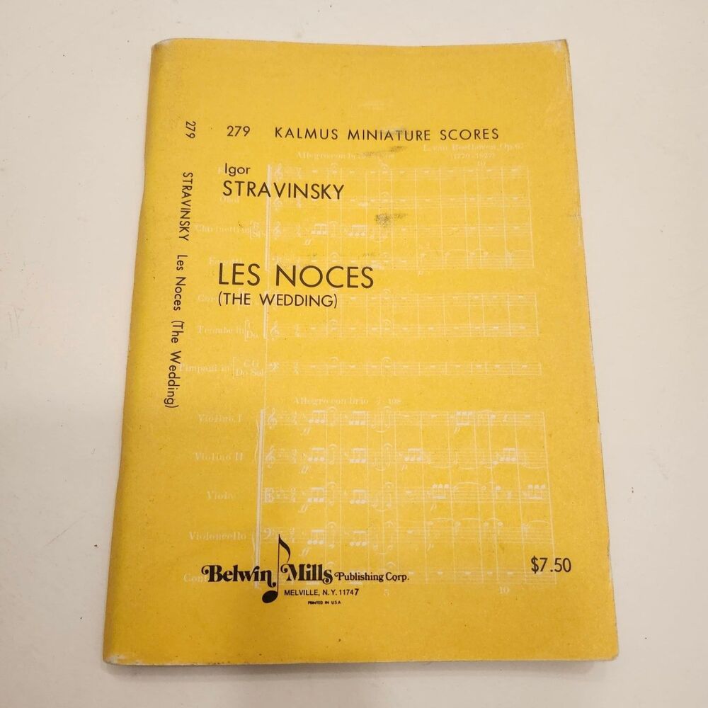 Les Noces The Wedding Stravinsky Miniature Score Belwin Mills Music